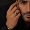 Vervit Men’s Greek Pattern Ring for Daily Wear – Gold Finish, Single Piece