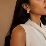 Vervit Gold-Tone Wide Hoop Earrings for Women – Hammered Texture, Pair of 2