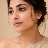 Silver Crystal Hoop Nose Ring