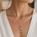 Golden Dolphin Pearl Pendant Necklace