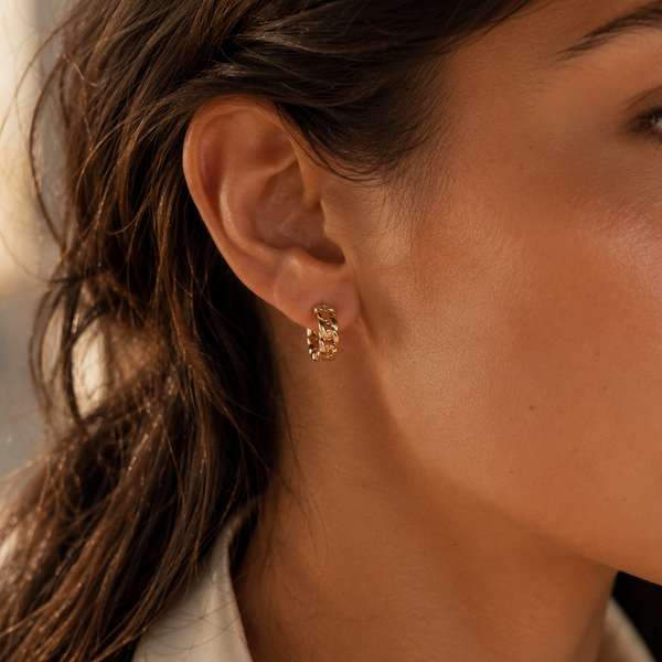 Gold Chain Hoop Earrings for Modern Occasion Styling | VERVIT