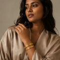 VERVIT Gold Plated Cutwork Bangle Set for Women