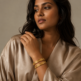 VERVIT Gold Plated Cutwork Bangle Set for Women