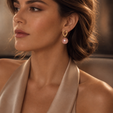 Pink Pearl Drop Earrings