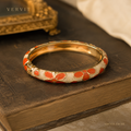 Vervit Gold Enamel Bangle for Women – 18K Gold-Plated PVD Finish, Anti-Tarnish 316L Stainless Steel