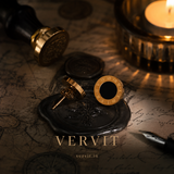 Vervit Aurelia Roman Gold-Tone Black Stud Earrings