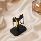 Vervit Gold Rectangular Hoop Earrings for Women – 18K Gold Plated 316L Stainless Steel
