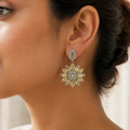 Vervit Silver Floral Drop Earrings for Women – Polished 316L Stainless Steel with Anti-Tarnish Finish