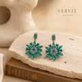 Vervit Silver Floral Drop Earrings for Women – Anti-Tarnish 316L Stainless Steel