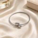 Vervit Silver Double Heart Open Bangle for Women – Anti-Tarnish 316L Stainless Steel