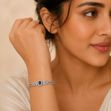 Silver Sapphire Stone Bracelet