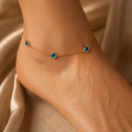 Vervit Blue Eye Anklet for Daily Wear – Gold Finish, Single Piece