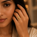 Golden Teardrop Ruby Statement Ring