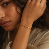 Vervit Cube Detail Bracelet for Daily Wear – Gold Finish, Single Piece