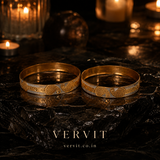 Vervit Paisley Aura Gold-Tone Bangle Set of 2