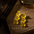 Vervit Solara Bloom Yellow Floral Drop Earrings