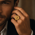 Men’s Gold-Toned Octagon Signet Ring