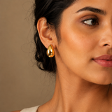 Vervit Gold-Tone Teardrop Stud Earrings for Women – Pair of 2