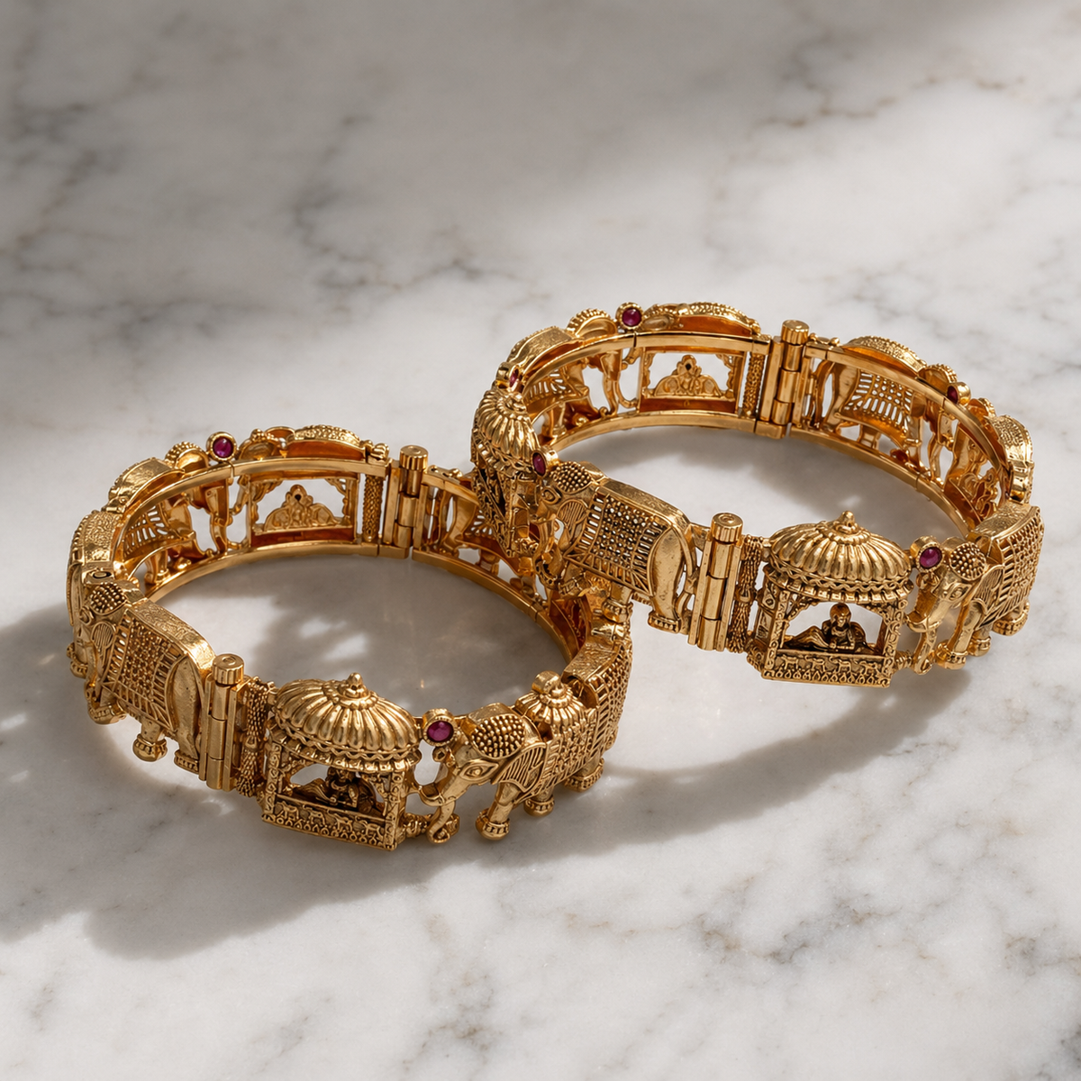 Vervit Rajsi Heritage Gold-Tone Bangle Set of 2
