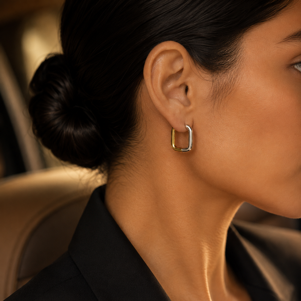 Vervit Duo Luxe Two-Tone Square Hoop Earrings