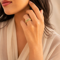 Vervit Crystal Band Ring for Daily Wear – Gold Finish, Single Piece