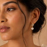 Vervit Gold-Tone Drop Earrings for Women – Pearl-Look Dangler, Pair of 2