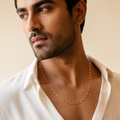 Vervit Men’s Link Chain Necklace for Daily Wear – Gold Finish, Single Piece