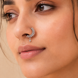 Silver Crystal Hoop Nose Ring