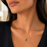 Emerald Bar Pendant Necklace