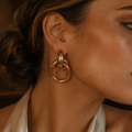 Rose Gold Interlock Hoop Earrings
