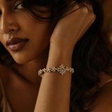 Vervit Floral Bracelet for Festive Wear – Gold Finish, Single Piece