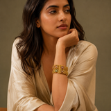 VERVIT Gold Plated Temple Bangle Set for Women