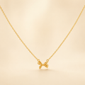 Minimal Golden Bow Charm Necklace