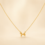 Minimal Golden Bow Charm Necklace