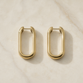 Vervit Gold Rectangular Hoop Earrings for Women – 18K Gold Plated 316L Stainless Steel