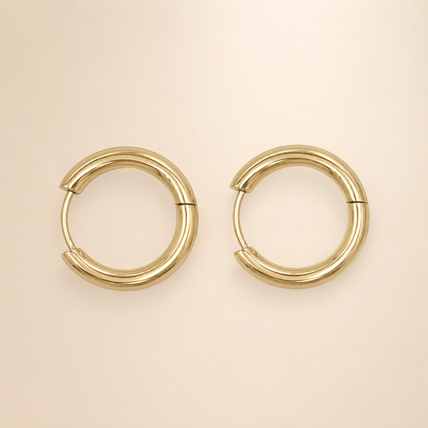 Vervit Gold Classic Hoop Earrings for Women – 18K Gold-Plated 316L Stainless Steel