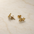 Vervit Gold Double Star Stud Earrings for Women – 18K Gold Plated PVD Finish on 316L Stainless Steel