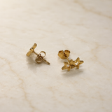 Vervit Gold Double Star Stud Earrings for Women – 18K Gold Plated PVD Finish on 316L Stainless Steel