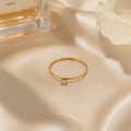 Vervit Gold Solitaire Minimal Ring for Women – 18K Gold Plated 316L Stainless Steel