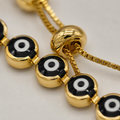 Vervit Gold Evil Eye Slider Bracelet for Women – 18K Gold Plated PVD Finish