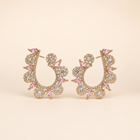 Vervit Gold Floral Open Hoop Earrings for Women – 18K Gold-Plated 316L Stainless Steel