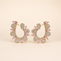 Vervit Gold Floral Open Hoop Earrings for Women – 18K Gold-Plated 316L Stainless Steel