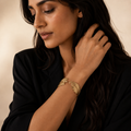 Vervit Gold Leaf Cuff Bangle for Women – 18K Gold-Plated PVD Finish, Anti-Tarnish 316L Stainless Steel