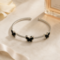 Vervit Silver Butterfly Open Cuff Bangle for Women – Anti-Tarnish 316L Stainless Steel