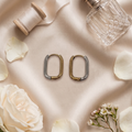 Dual-Tone Oval Hoop Earrings in Rose Gold & Silver for Premium Occasion Wear