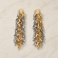 Vervit Dual-Tone Cascading Tassel Drop Earrings for Women – 18K Gold-Plated 316L Stainless Steel