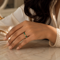 Vervit Green Enamel Minimal Ring for Women – 18K Gold Plated 316L Stainless Steel