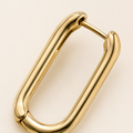 Vervit Gold Rectangular Hoop Earrings for Women – 18K Gold Plated 316L Stainless Steel