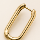 Vervit Gold Rectangular Hoop Earrings for Women – 18K Gold Plated 316L Stainless Steel