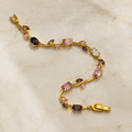 Vervit Gold Pink & Purple Vine Bracelet for Women – 18K Gold-Plated Anti-Tarnish Stainless Steel